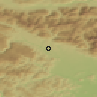 Shaded relief of the 51 km around Podbrezje, drawn from the GMTED2010 grid