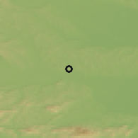 Shaded relief of the 51 km around Podgorci, drawn from the GMTED2010 grid