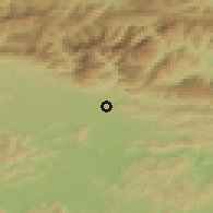 Shaded relief of the 51 km around Podgorje, drawn from the GMTED2010 grid