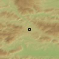 Shaded relief of the 51 km around Podgorje, drawn from the GMTED2010 grid
