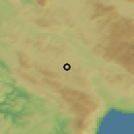 Shaded relief of the 51 km around Podgrad, drawn from the GMTED2010 grid