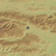 Shaded relief of the 51 km around Podhom, drawn from the GMTED2010 grid