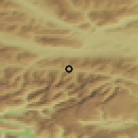 Shaded relief of the 51 km around Podkoren, drawn from the GMTED2010 grid