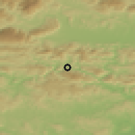 Shaded relief of the 51 km around Podkraj, drawn from the GMTED2010 grid
