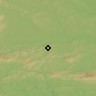 Shaded relief of the 51 km around Podlehnik, drawn from the GMTED2010 grid