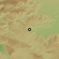 Shaded relief of the 51 km around Podlipa, drawn from the GMTED2010 grid