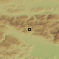 Shaded relief of the 51 km around Podljubelj, drawn from the GMTED2010 grid