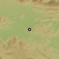 Shaded relief of the 51 km around Podmolnik, drawn from the GMTED2010 grid
