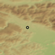 Shaded relief of the 51 km around Podnart, drawn from the GMTED2010 grid