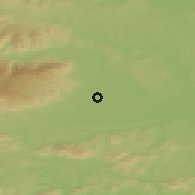 Shaded relief of the 51 km around Podova, drawn from the GMTED2010 grid