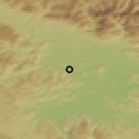 Shaded relief of the 51 km around Podreča, drawn from the GMTED2010 grid