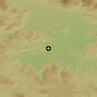 Shaded relief of the 51 km around Podsmreka, drawn from the GMTED2010 grid
