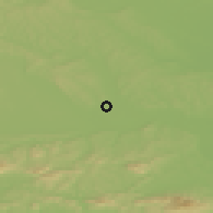 Shaded relief of the 51 km around Podvinci, drawn from the GMTED2010 grid