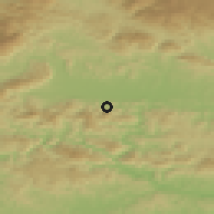 Shaded relief of the 51 km around Pongrac, drawn from the GMTED2010 grid