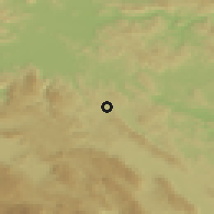 Shaded relief of the 51 km around Ponikve, drawn from the GMTED2010 grid
