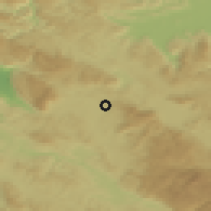 Shaded relief of the 51 km around Postojna, drawn from the GMTED2010 grid