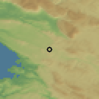 Shaded relief of the 51 km around Povir, drawn from the GMTED2010 grid