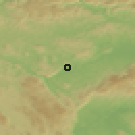 Shaded relief of the 51 km around Prečna, drawn from the GMTED2010 grid