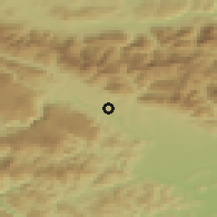 Shaded relief of the 51 km around Brezje, drawn from the GMTED2010 grid