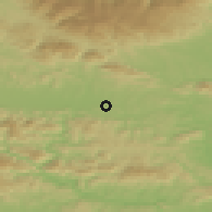 Shaded relief of the 51 km around Proseniško, drawn from the GMTED2010 grid
