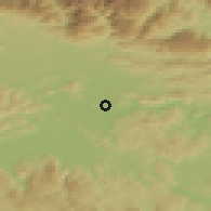 Shaded relief of the 51 km around Pšata, drawn from the GMTED2010 grid