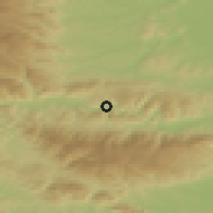 Shaded relief of the 51 km around Brezno, drawn from the GMTED2010 grid