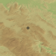 Shaded relief of the 51 km around Retje, drawn from the GMTED2010 grid