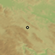 Shaded relief of the 51 km around Ribnica, drawn from the GMTED2010 grid
