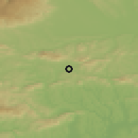 Shaded relief of the 51 km around Rogatec, drawn from the GMTED2010 grid