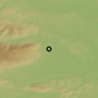 Shaded relief of the 51 km around Rogoza, drawn from the GMTED2010 grid