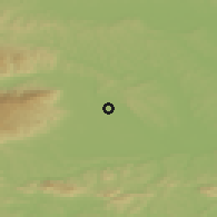 Shaded relief of the 51 km around Rošnja, drawn from the GMTED2010 grid
