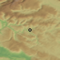 Shaded relief of the 51 km around Šebrelje, drawn from the GMTED2010 grid