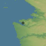 Shaded relief of the 51 km around Seča, drawn from the GMTED2010 grid