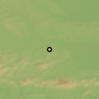 Shaded relief of the 51 km around Selca, drawn from the GMTED2010 grid