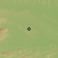 Shaded relief of the 51 km around Selce, drawn from the GMTED2010 grid