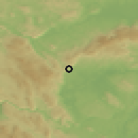 Shaded relief of the 51 km around Semič, drawn from the GMTED2010 grid