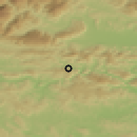 Shaded relief of the 51 km around Šemnik, drawn from the GMTED2010 grid