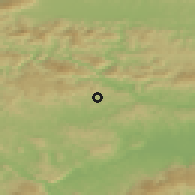 Shaded relief of the 51 km around Šentjanž, drawn from the GMTED2010 grid