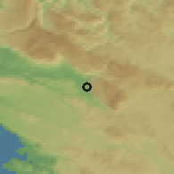 Shaded relief of the 51 km around Budanje, drawn from the GMTED2010 grid