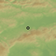 Shaded relief of the 51 km around Šentjernej, drawn from the GMTED2010 grid