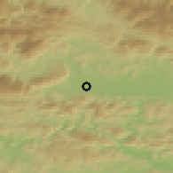 Shaded relief of the 51 km around Šentrupert, drawn from the GMTED2010 grid
