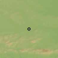 Shaded relief of the 51 km around Bukovci, drawn from the GMTED2010 grid