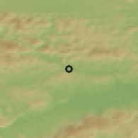 Shaded relief of the 51 km around Sevnica, drawn from the GMTED2010 grid