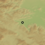 Shaded relief of the 51 km around Sinja Gorica, drawn from the GMTED2010 grid