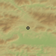 Shaded relief of the 51 km around Škale, drawn from the GMTED2010 grid
