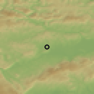 Shaded relief of the 51 km around Škocjan, drawn from the GMTED2010 grid