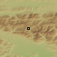 Shaded relief of the 51 km around Bukovec, drawn from the GMTED2010 grid