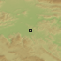 Shaded relief of the 51 km around Škofljica, drawn from the GMTED2010 grid