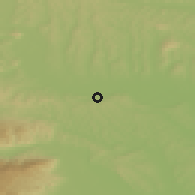 Shaded relief of the 51 km around Sladki Vrh, drawn from the GMTED2010 grid