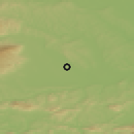Shaded relief of the 51 km around Slovenja vas, drawn from the GMTED2010 grid